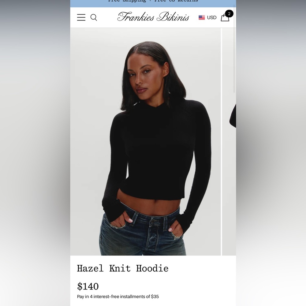 Frankies bikini ‘Hazel’ knit hoodie